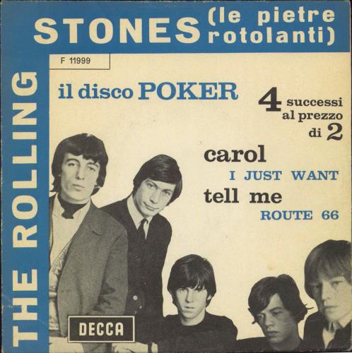 The Rolling Stones Il Disco Poker - Blue Border, White Artst & Blue Titles 7" vinyl single (7 inch record / 45) Italian ROL07IL803041