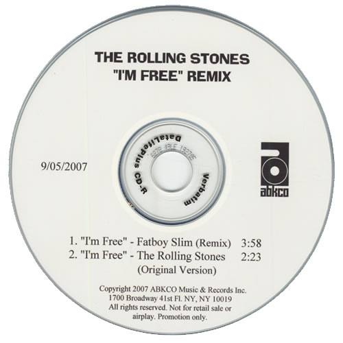 The Rolling Stones I'm Free CD-R acetate US ROLCRIM432255