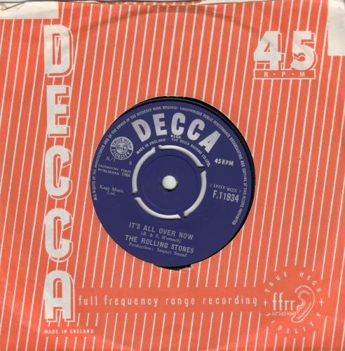 The Rolling Stones It's All Over Now - 1st (a) 7" vinyl single (7 inch record / 45) UK ROL07IT783394