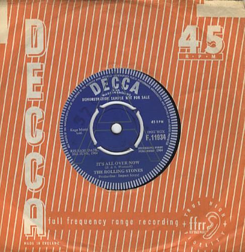 The Rolling Stones It's All Over Now - DEMO 7" vinyl single (7 inch record / 45) UK ROL07IT330787