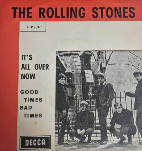 The Rolling Stones It's All Over Now - red P/S 7" vinyl single (7 inch record / 45) Italian ROL07IT804236
