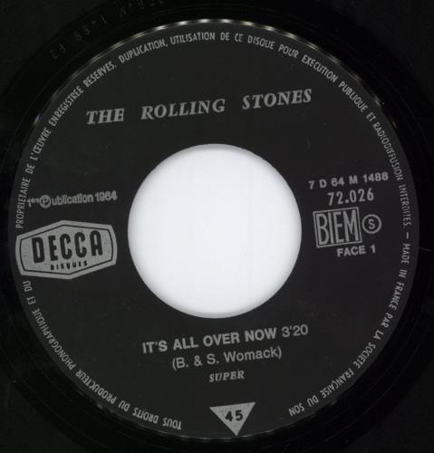The Rolling Stones It's All Over Now 7" vinyl single (7 inch record / 45) French ROL07IT777104