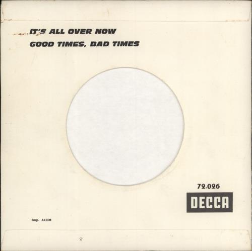 The Rolling Stones It's All Over Now 7" vinyl single (7 inch record / 45) French ROL07IT777104