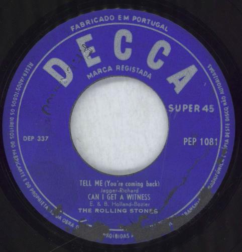 The Rolling Stones It's All Over Now 7" vinyl single (7 inch record / 45) Portuguese ROL07IT825826