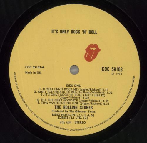 The Rolling Stones It's Only Rock 'n Roll vinyl LP album (LP record) UK ROLLPIT603599