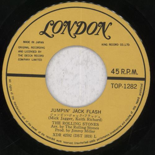 The Rolling Stones Jumpin' Jack Flash 7" vinyl single (7 inch record / 45) Japanese ROL07JU320868
