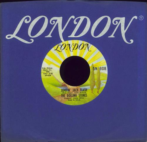 The Rolling Stones Jumpin' Jack Flash 7" vinyl single (7 inch record / 45) US ROL07JU771375