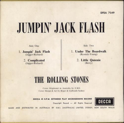 The Rolling Stones Jumpin' Jack Flash 7" vinyl single (7 inch record / 45) Australian ROL07JU778679