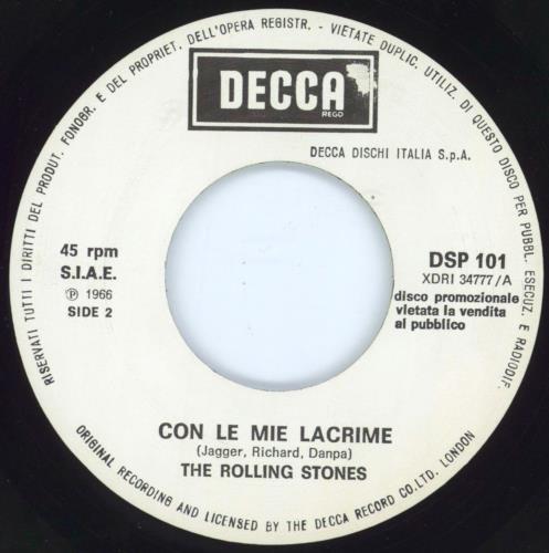 The Rolling Stones Keep It Up / Con Le Mie Lacrime 7" vinyl single (7 inch record / 45) Italian ROL07KE632773