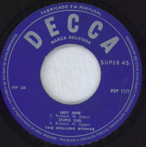 The Rolling Stones Lady Jane 7" vinyl single (7 inch record / 45) Portuguese ROL07LA825869