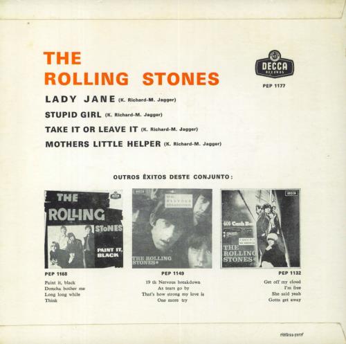 The Rolling Stones Lady Jane 7" vinyl single (7 inch record / 45) Portuguese ROL07LA825869