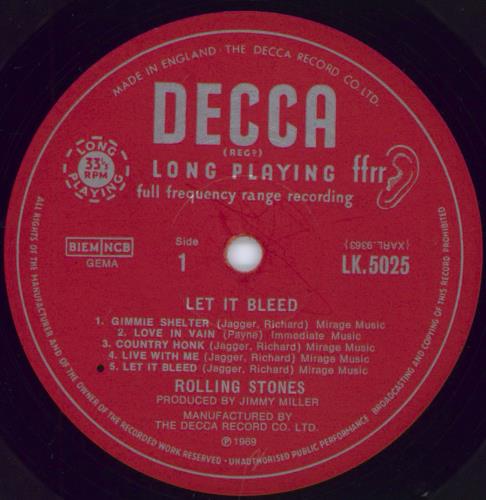 The Rolling Stones Let It Bleed - 1st - 1st Label Design vinyl LP album (LP record) UK ROLLPLE798379