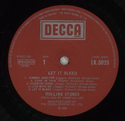 The Rolling Stones Let It Bleed - 2nd - VG vinyl LP album (LP record) UK ROLLPLE871859