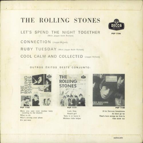 The Rolling Stones Let's Spend The Night Together - 1st Old Logo 7" vinyl single (7 inch record / 45) Portuguese ROL07LE825877