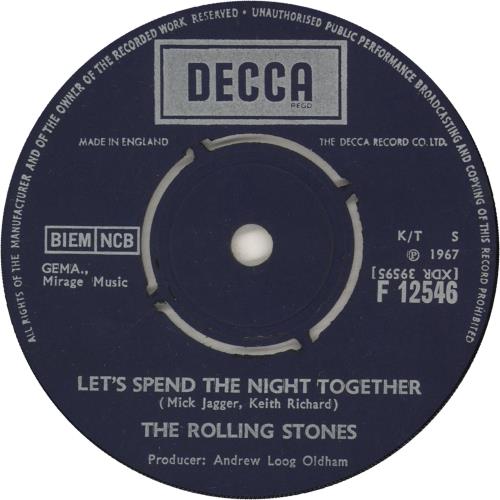 The Rolling Stones Let's Spend The Night Together - 2nd p/s 7" vinyl single (7 inch record / 45) Danish ROL07LE634452