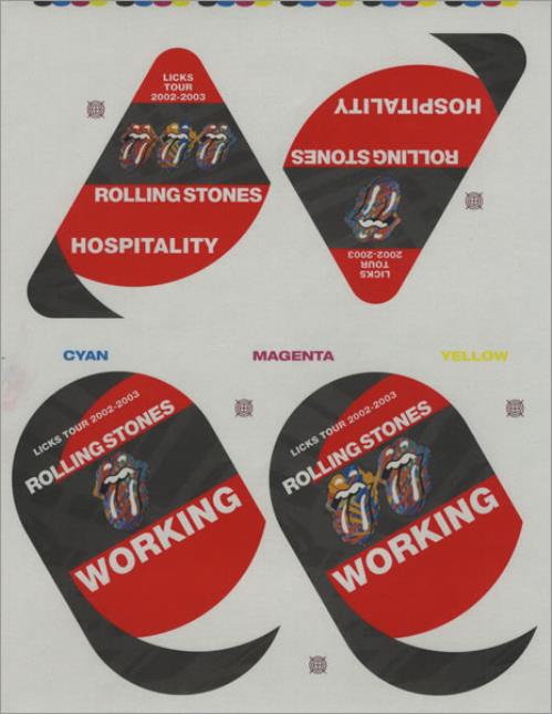 The Rolling Stones Licks Tour 2002-2003 Tour Passes tour pass US ROLTPLI428378