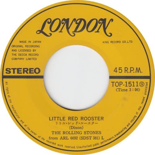 The Rolling Stones Little Red Rooster 7" vinyl single (7 inch record / 45) Japanese ROL07LI327304