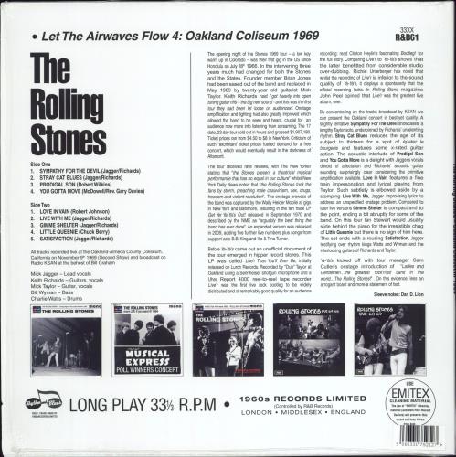 The Rolling Stones Live At The Oakland Coliseum 1969 vinyl LP album (LP record) UK ROLLPLI769459