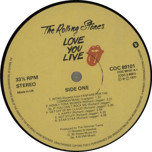 The Rolling Stones Love You Live - 2nd - EX 2-LP vinyl record set (Double LP Album) UK ROL2LLO686011