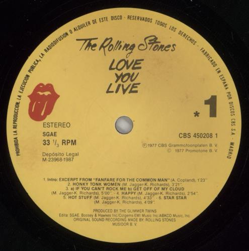 The Rolling Stones Love You Live 2-LP vinyl record set (Double LP Album) Spanish ROL2LLO873148