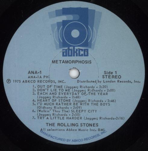 The Rolling Stones Metamorphosis + Inner vinyl LP album (LP record) US ROLLPME797475