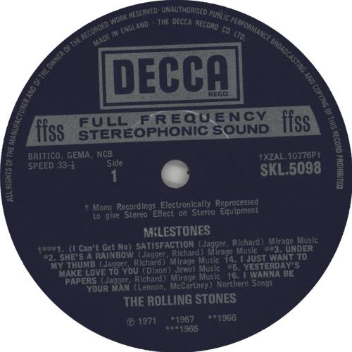 The Rolling Stones Milestones - 2nd vinyl LP album (LP record) UK ROLLPMI77833