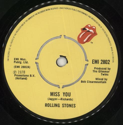 The Rolling Stones Miss You + Sleeve 7" vinyl single (7 inch record / 45) UK ROL07MI43652