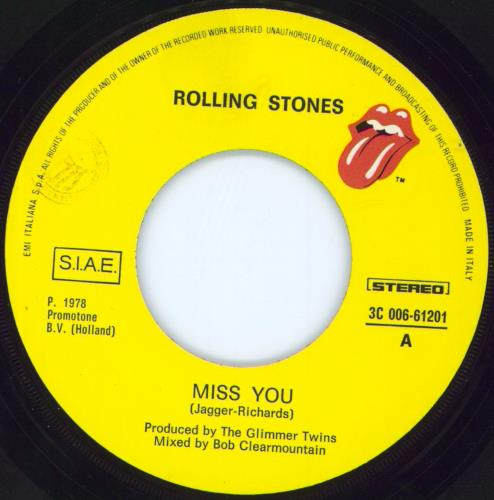 The Rolling Stones Miss You - CIAO 2001 7" vinyl single (7 inch record / 45) Italian ROL07MI804569