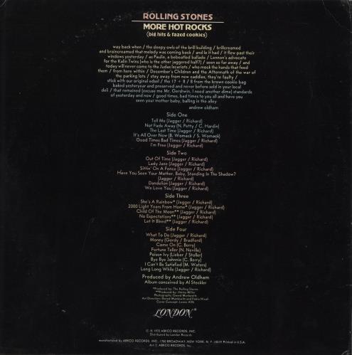 The Rolling Stones More Hot Rocks - 1st -VG 2-LP vinyl record set (Double LP Album) US ROL2LMO796330