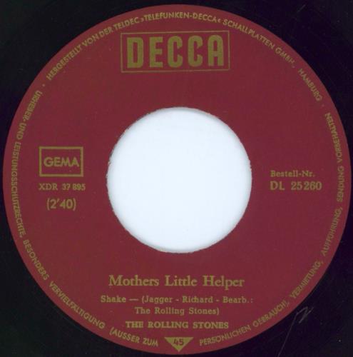 The Rolling Stones Mothers Little Helper - 3rd 7" vinyl single (7 inch record / 45) Swiss ROL07MO793434