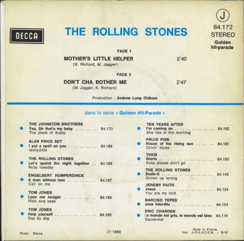 The Rolling Stones Mother's Little Helper 7" vinyl single (7 inch record / 45) French ROL07MO776687