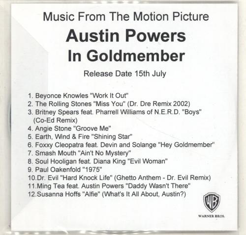 The Rolling Stones Music From The Motion Picture Austin Powers In Goldmember CD-R acetate UK ROLCRMU693044