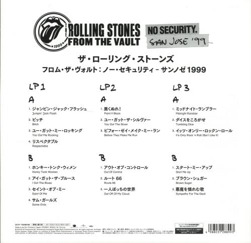The Rolling Stones No Security. San Jose '99 3-LP vinyl record set (Triple LP Album) Japanese ROL3LNO706305