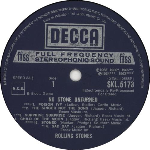 The Rolling Stones No Stone Unturned - VG vinyl LP album (LP record) UK ROLLPNO628892