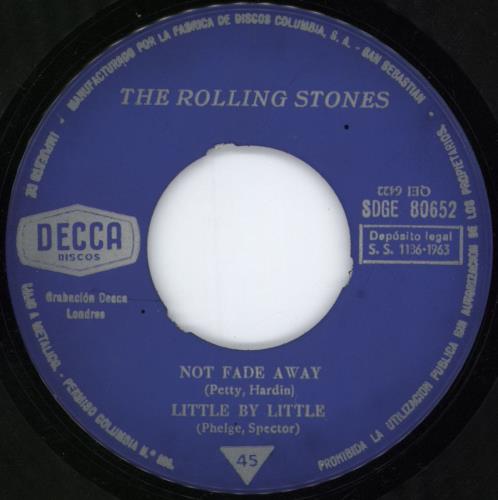 The Rolling Stones Not Fade Away - VG 7" vinyl single (7 inch record / 45) Spanish ROL07NO778343