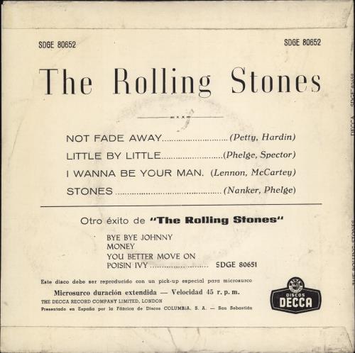 The Rolling Stones Not Fade Away - VG 7" vinyl single (7 inch record / 45) Spanish ROL07NO778343