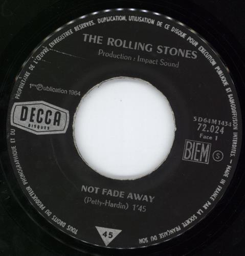 The Rolling Stones Not Fade Away 7" vinyl single (7 inch record / 45) French ROL07NO777102