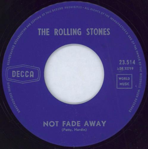 The Rolling Stones Not Fade Away 7" vinyl single (7 inch record / 45) Belgian ROL07NO790018