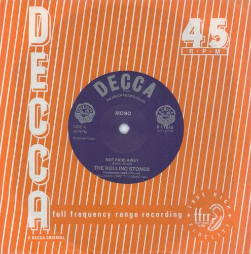 The Rolling Stones Not Fade Away 7" vinyl single (7 inch record / 45) UK ROL07NO813559