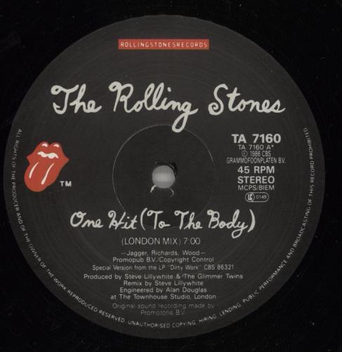 The Rolling Stones One Hit (To The Body) 12" vinyl single (12 inch record / Maxi-single) UK ROL12ON20416