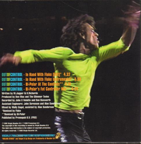 The Rolling Stones Out Of Control - 4-track Promo CD single (CD5 / 5") UK ROLC5OU121739