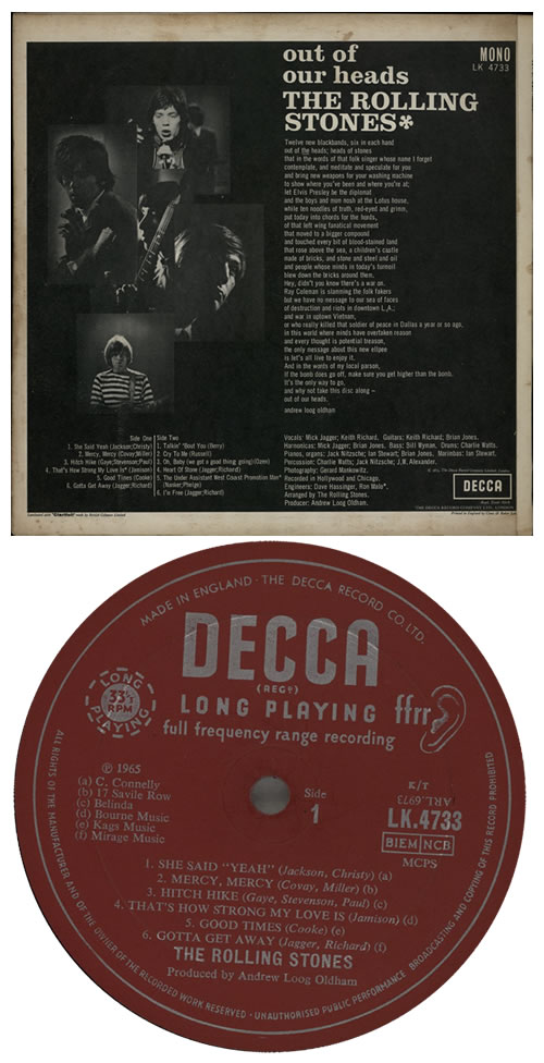 The Rolling Stones Out Of Our Heads - 1st - EX vinyl LP album (LP record) UK ROLLPOU473700