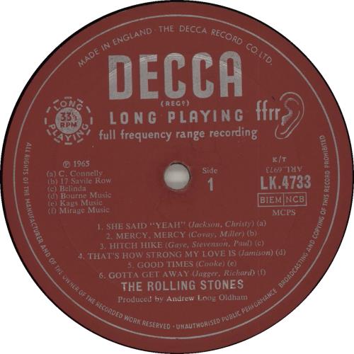 The Rolling Stones Out Of Our Heads - 1st - VG - wos vinyl LP album (LP record) UK ROLLPOU716857