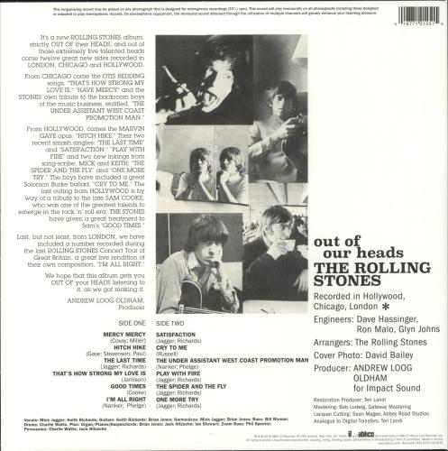 The Rolling Stones Out Of Our Heads: US Version vinyl LP album (LP record) UK ROLLPOU879679
