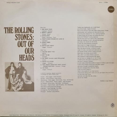 The Rolling Stones Out Of Our Heads vinyl LP album (LP record) Australian ROLLPOU323725