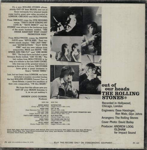 The Rolling Stones Out Of Our Heads vinyl LP album (LP record) US ROLLPOU649130