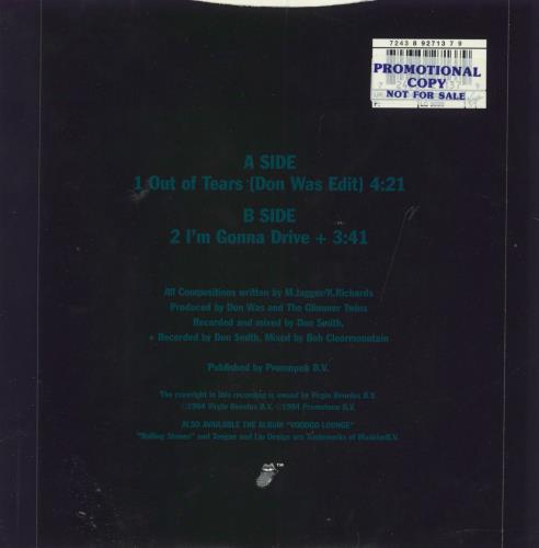 The Rolling Stones Out Of Tears - Promo Stickered 7" vinyl single (7 inch record / 45) UK ROL07OU797416