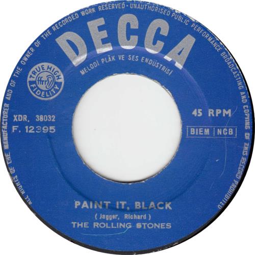 The Rolling Stones Paint It Black 7" vinyl single (7 inch record / 45) Turkish ROL07PA776549