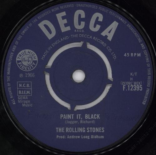 The Rolling Stones Paint It, Black - UK Export P/S 7" vinyl single (7 inch record / 45) Danish ROL07PA740798