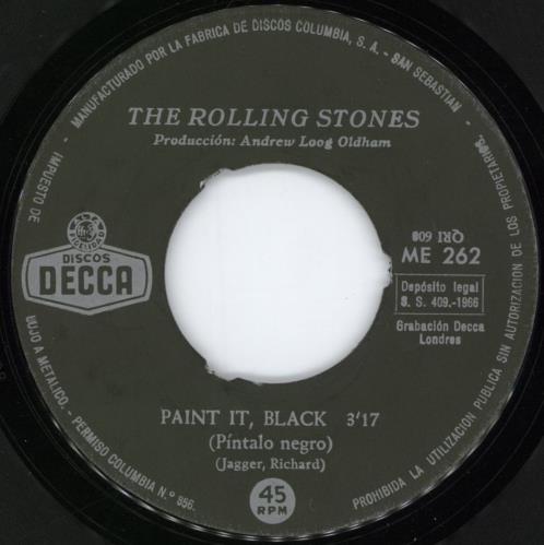 The Rolling Stones Paint It, Black - VG 7" vinyl single (7 inch record / 45) Spanish ROL07PA778358